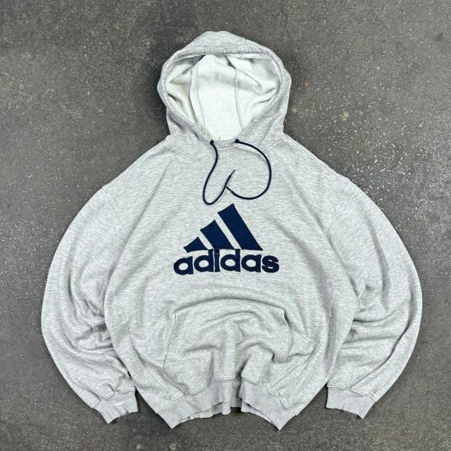 Adidas Men's Hoodie - Grey/Black - XL on Productcaster.