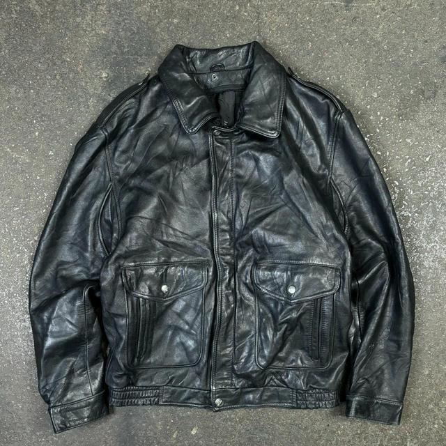 American Vintage Men's Bomber Jacket - Black/Brown - M on Productcaster.