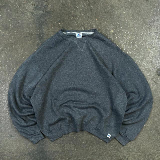 Russell Athletic Men's Sweatshirt - Grey/Black - L on Productcaster.