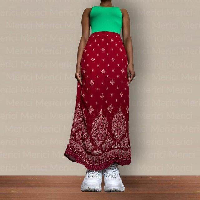 Preloved Women's Maxi Skirt - Red - One size on Productcaster.