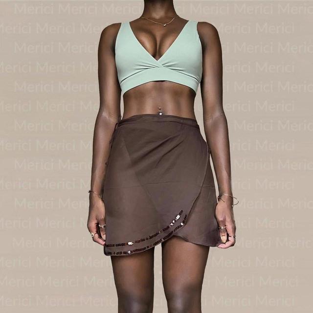 Preloved Women's Mini Skirt - Brown - One size on Productcaster.