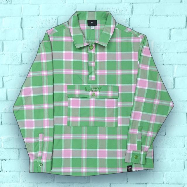 Lazy Oaf Men's Lightweight Jacket - Green/Pink - S on Productcaster.