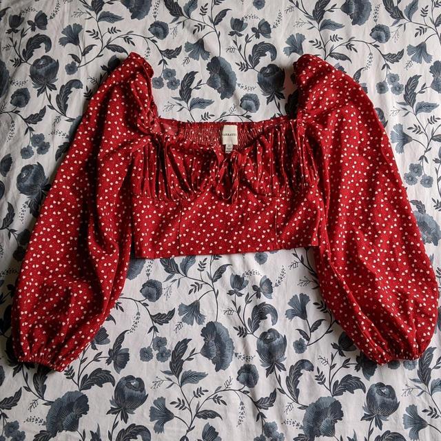 Urban Outfitters Women's Blouse - White/Red - 6 on Productcaster.