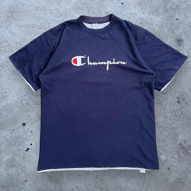 Champion Men's T-shirt - Navy - XL on Productcaster.