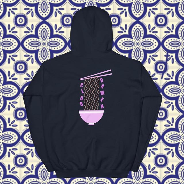 Custom Men's Hoodie - Navy/Pink - L on Productcaster.