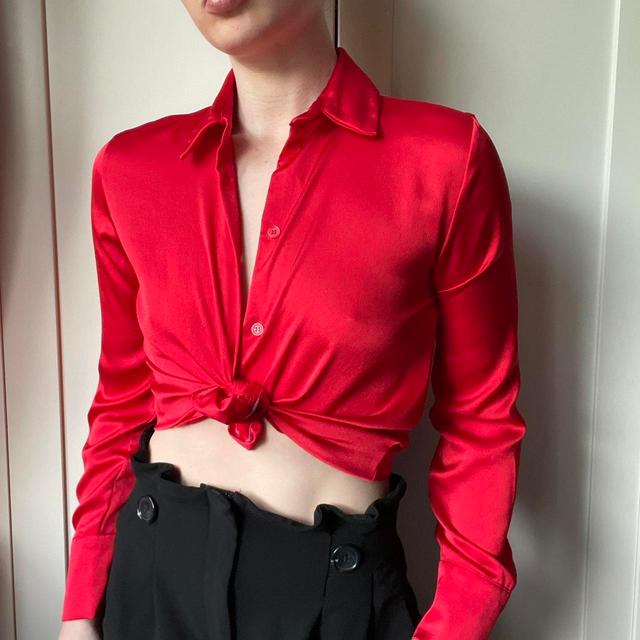 Deadstock Women's Blouse - Red - 8 on Productcaster.