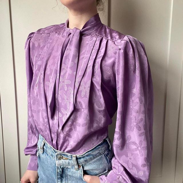 Vintage Women's Blouse - Purple - 12 on Productcaster.