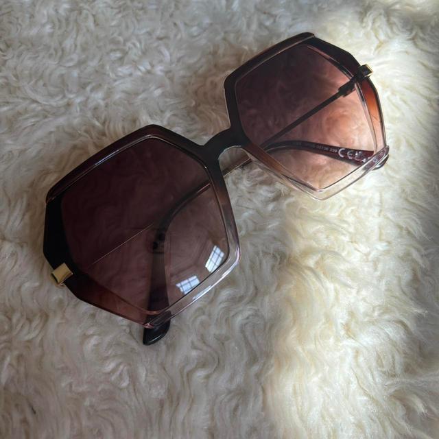 Deadstock Women's Oversized Sunglasses - Brown on Productcaster.