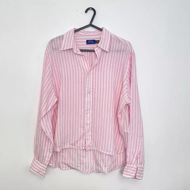 Polo Ralph Lauren Women's Shirt - Pink/White - S on Productcaster.