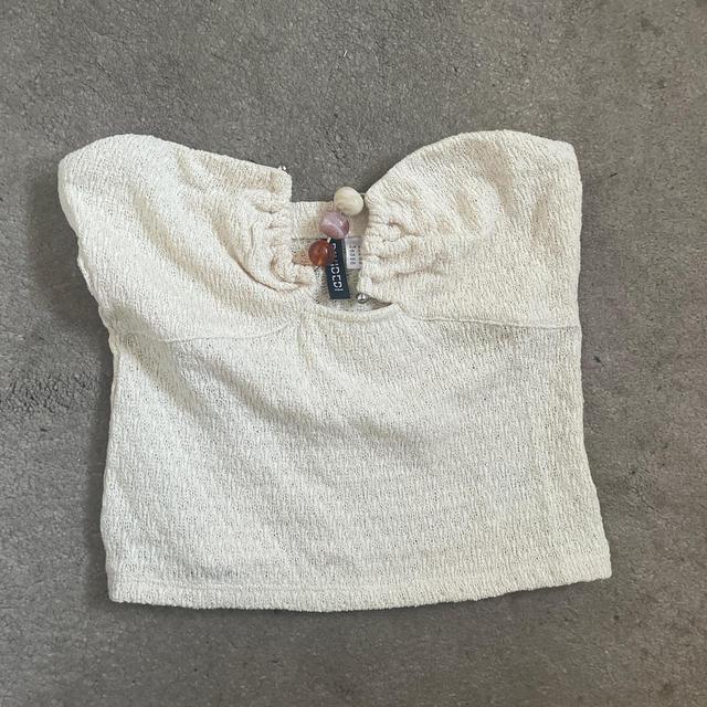 H&M Women's Crop top - Cream/White - S on Productcaster.