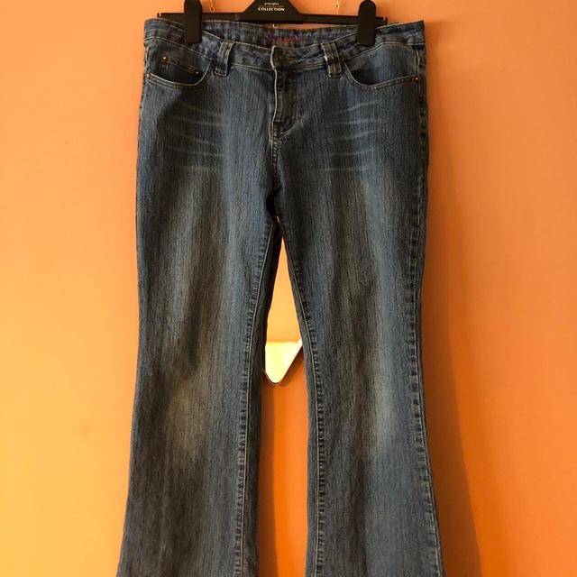 Vintage Women's Bootcut Jeans - Blue/Navy - UK 12 on Productcaster.