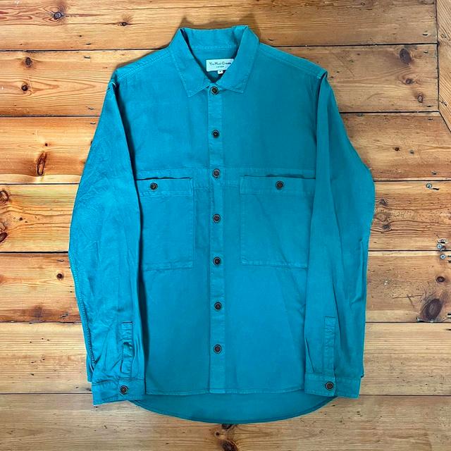 YMC Men's Shirt - Green/Blue - M on Productcaster.