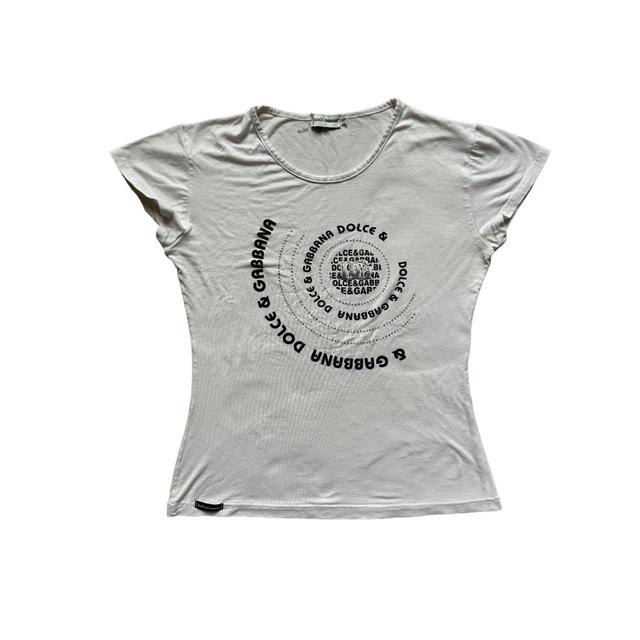 Dolce & Gabbana Women's T-shirt - White/Black - 8 on Productcaster.