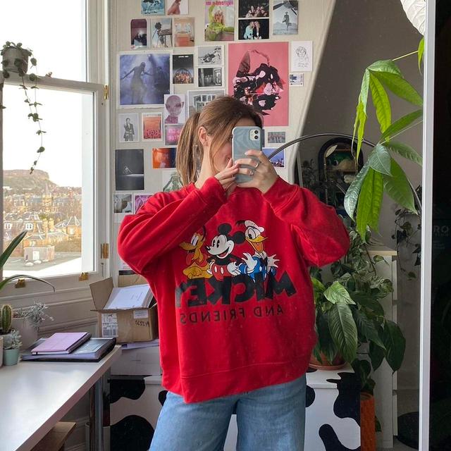 Disney Women's Sweatshirt - Red - XL on Productcaster.