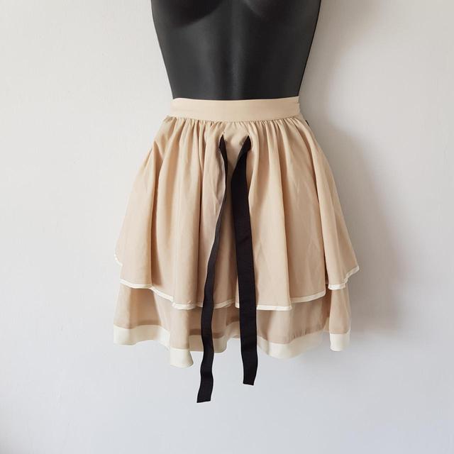 Topshop Women's Mini Skirt - Cream/Tan - UK 6 on Productcaster.