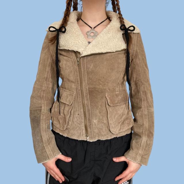 Vintage Women's Bomber Jacket - Tan - S on Productcaster.