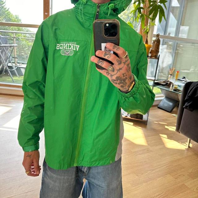 Vintage Men's Jacket - Green/Grey - L on Productcaster.