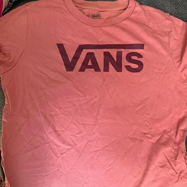 Vans Women's T-shirt - Pink/Burgundy - 12 on Productcaster.