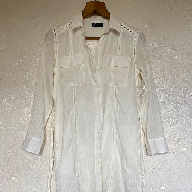 Gap Women's Shirt Dress - White - S on Productcaster.