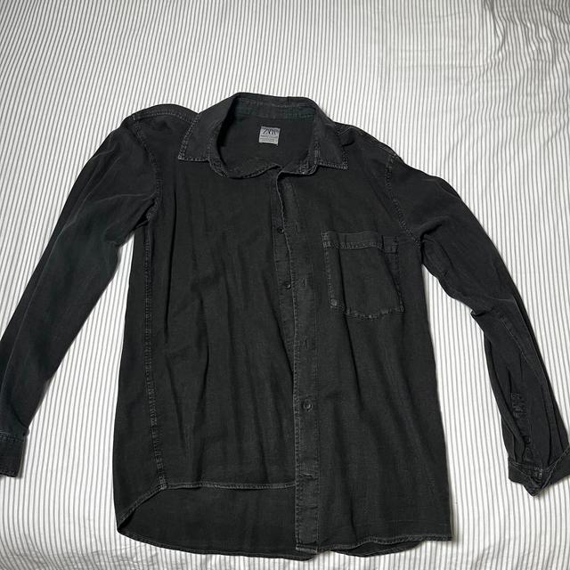 Zara Men's Shirt - Black/Grey - S on Productcaster.