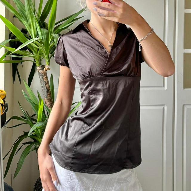 New Look Women's Shirt - Brown/Black - 8 on Productcaster.