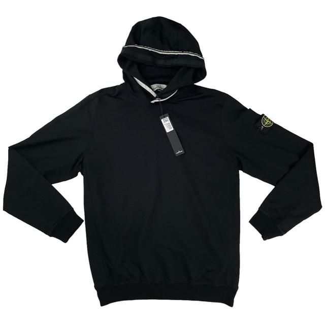 Stone Island Men's Hoodie - Black/White - XL on Productcaster.