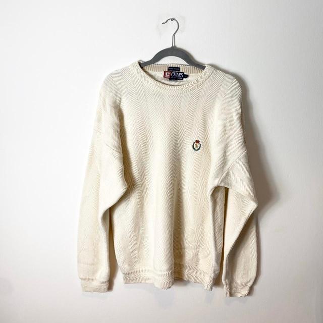 Chaps Men's Sweatshirt - Cream - L on Productcaster.