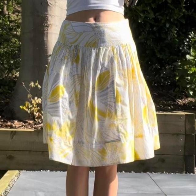 Marks & Spencer Women's Party Skirt - Yellow/White - UK 8 on Productcaster.