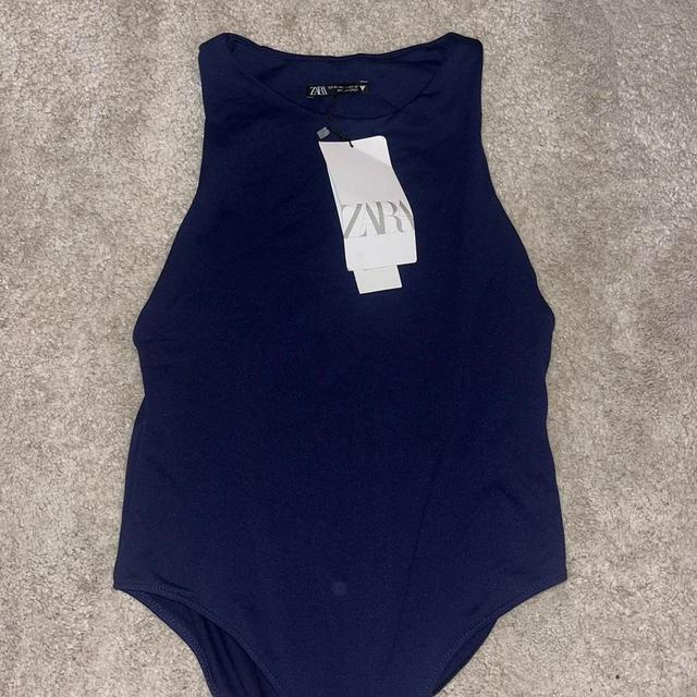 Zara Women's Bodysuit - Navy/Blue - M on Productcaster.