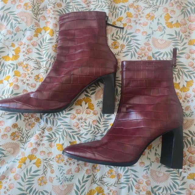 Mango Women's Boots - Burgundy - UK 5 on Productcaster.