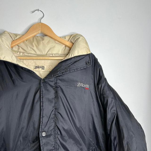 Schott Men's Puffer Jacket - Cream/Black - XL on Productcaster.