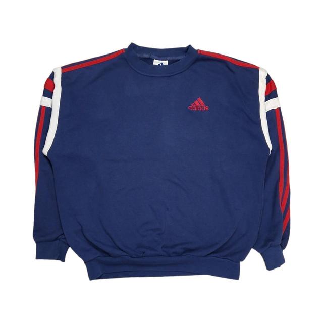 Adidas Men's Sweatshirt - Blue/Navy - L on Productcaster.