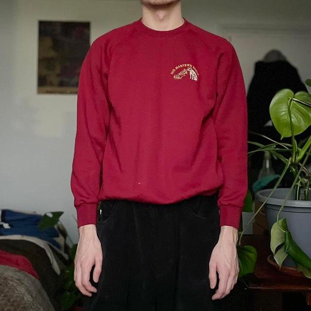 Men's Jumper - Red/Burgundy - M on Productcaster.