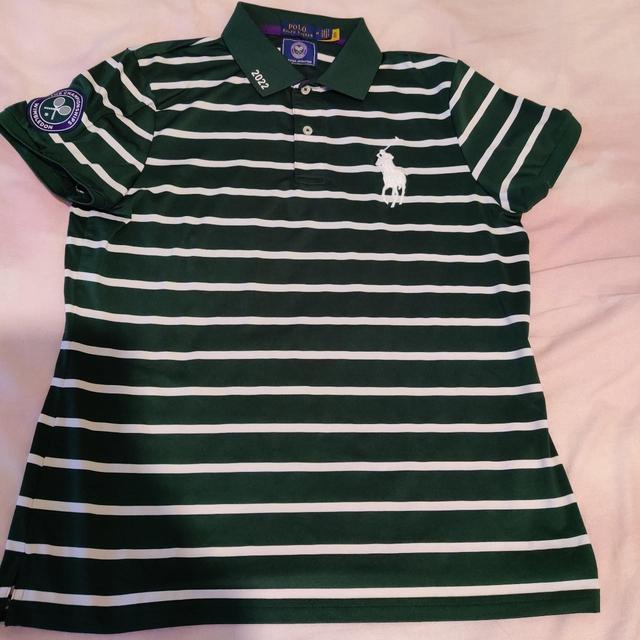 Polo Ralph Lauren Women's Polo shirt - White/Green - M on Productcaster.