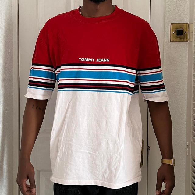 Tommy Hilfiger Men's T-shirt - Red/White - L on Productcaster.