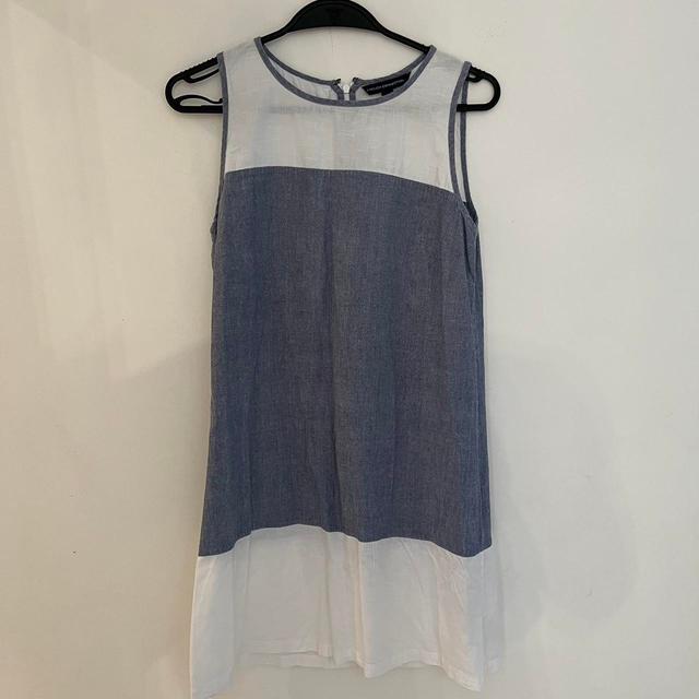 French Connection Women's Dress - Blue/White - 10 on Productcaster.