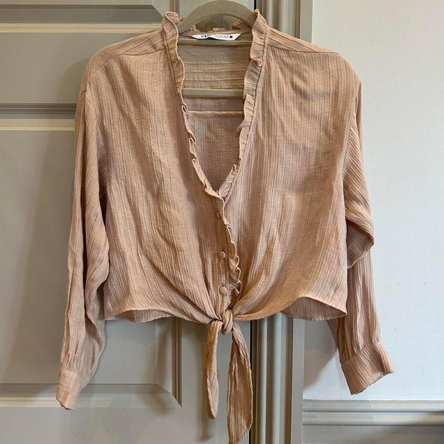 Zara Women's Blouse - Tan - S on Productcaster.