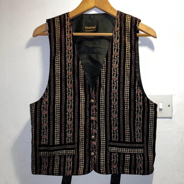 Vintage Women's Waistcoat - Black/Multi - 12 on Productcaster.