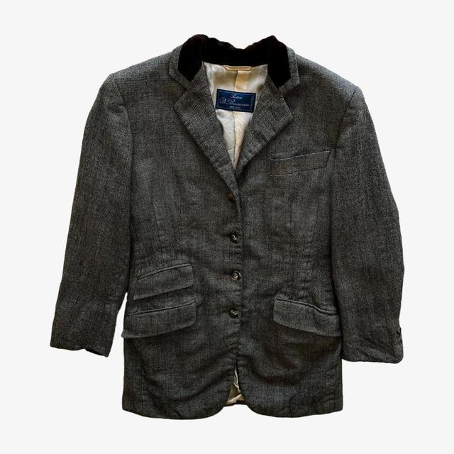 Vintage Women's Blazer Jacket - Grey/Brown - S on Productcaster.