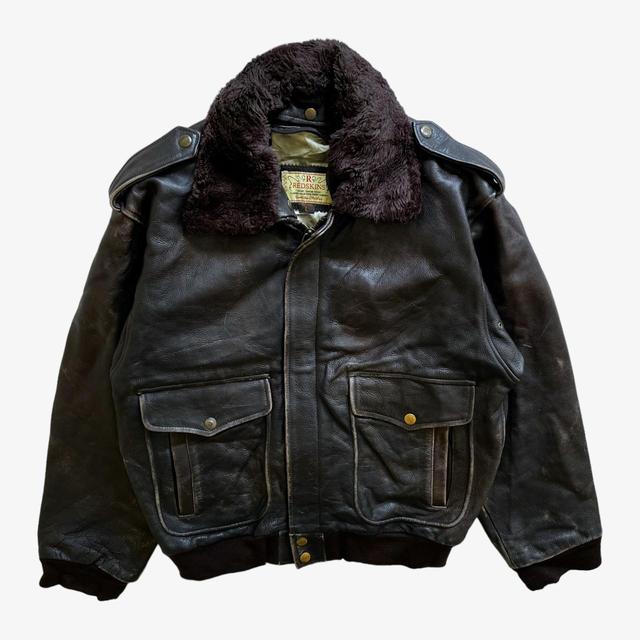 Vintage Men's Bomber Jacket - Brown - L on Productcaster.