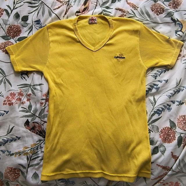 Calvin Klein Women's T-shirt - Yellow - S on Productcaster.