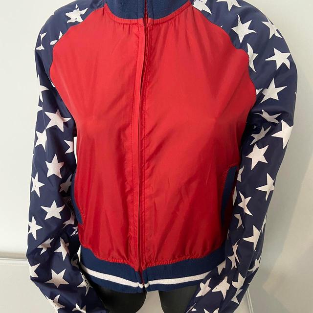 Women's Bomber Jacket - Red/Blue - M on Productcaster.