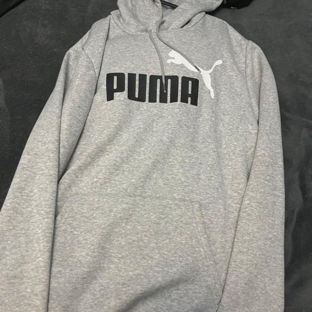 Puma Men's Hoodie - Grey - L on Productcaster.