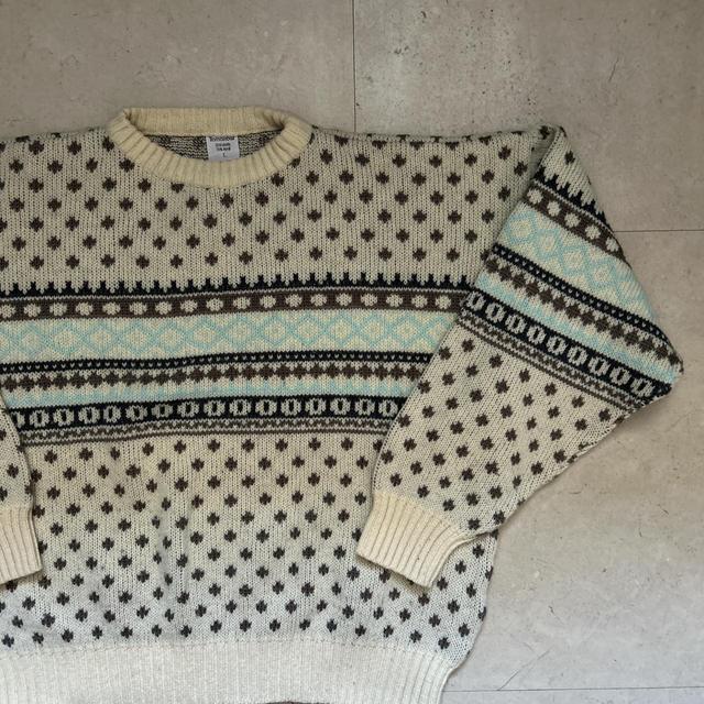 Vintage Men's Jumper - Multi/Cream - S on Productcaster.