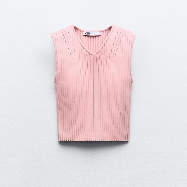 Zara Women's Crop top - Pink - L on Productcaster.