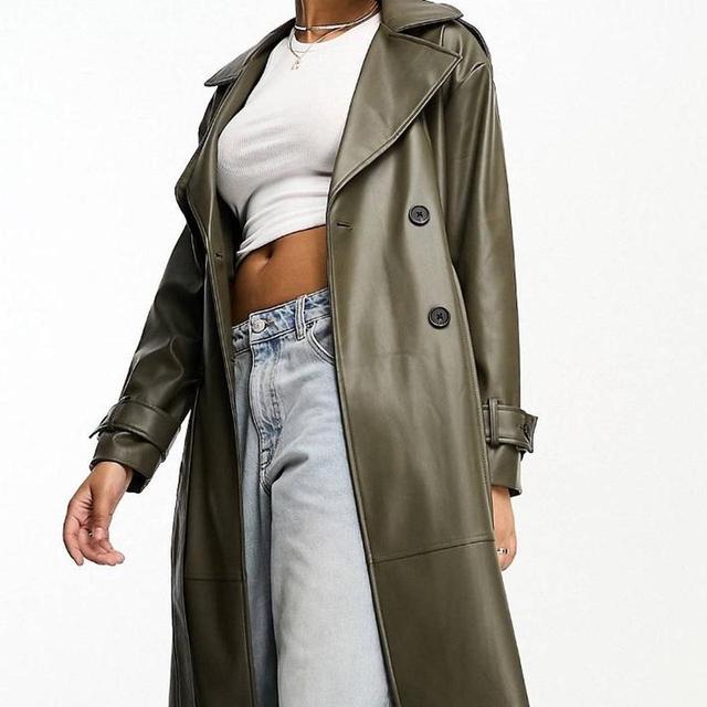 Pull&Bear Women's Trench - Khaki - UK 8 on Productcaster.