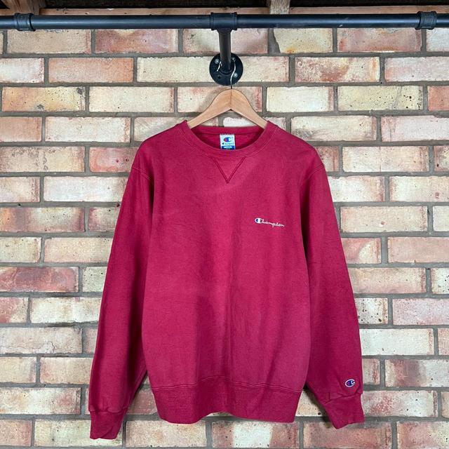 Champion Men's Sweatshirt - Red/Burgundy - M on Productcaster.