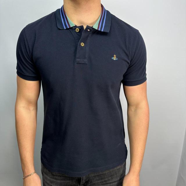 Vivienne Westwood Men's Polo shirt - Navy - S on Productcaster.