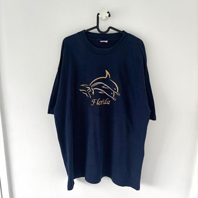 Vintage Men's T-shirt - Blue/Navy - XL on Productcaster.