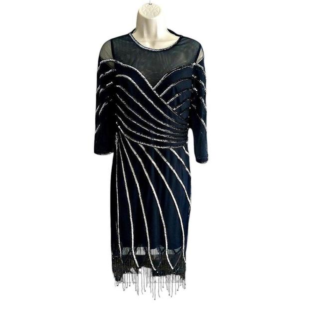 AAA Women's Pencil Dress - Navy/Silver - 10 on Productcaster.